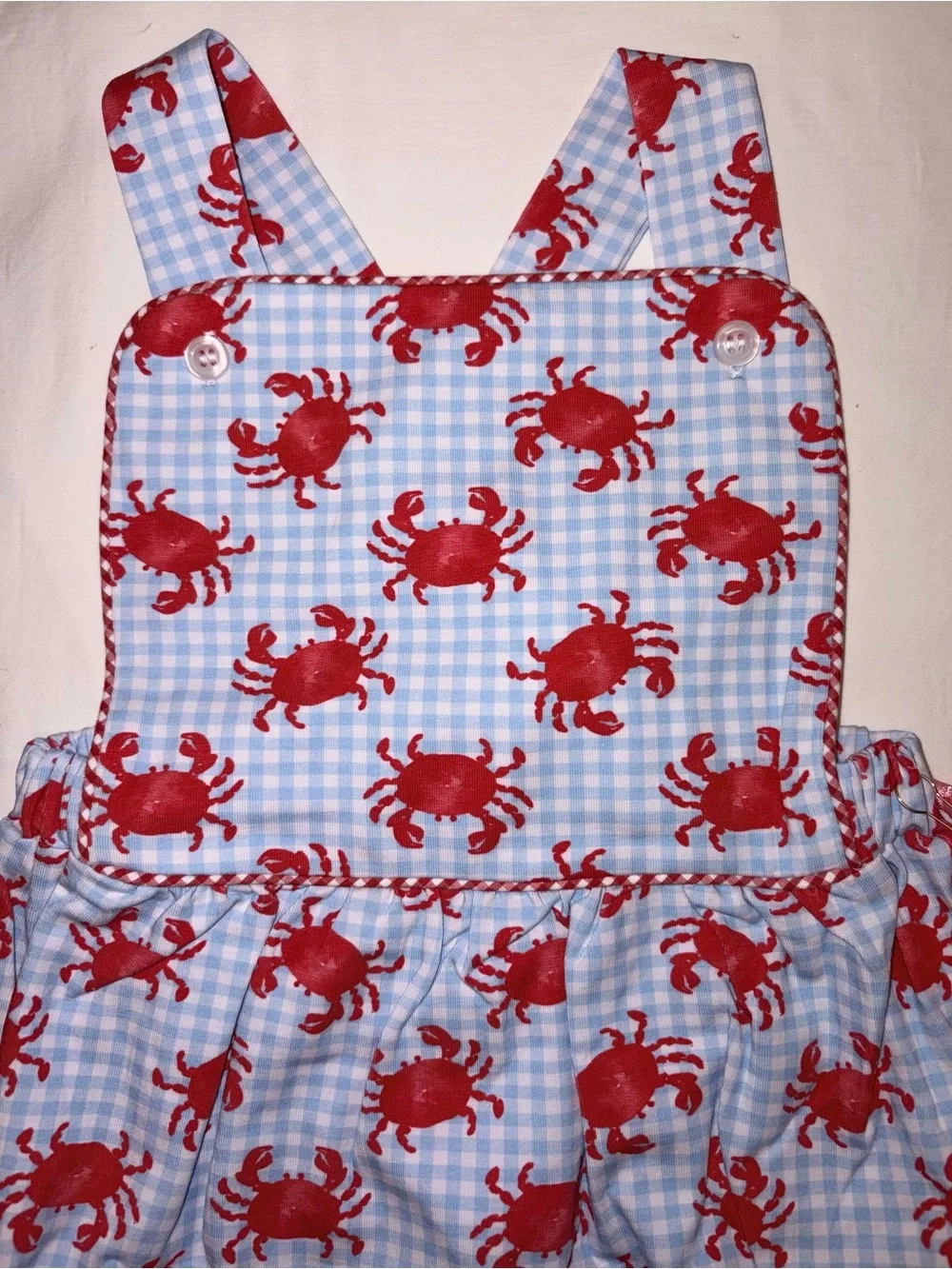 Cecil and Lou Crab print baby knit  Bubble Romper sz 18 months NWT
